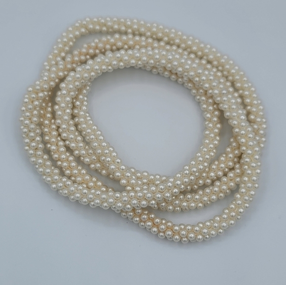 Vintage Faux Pearl Rope Necklace #583 - Picture 6 of 9